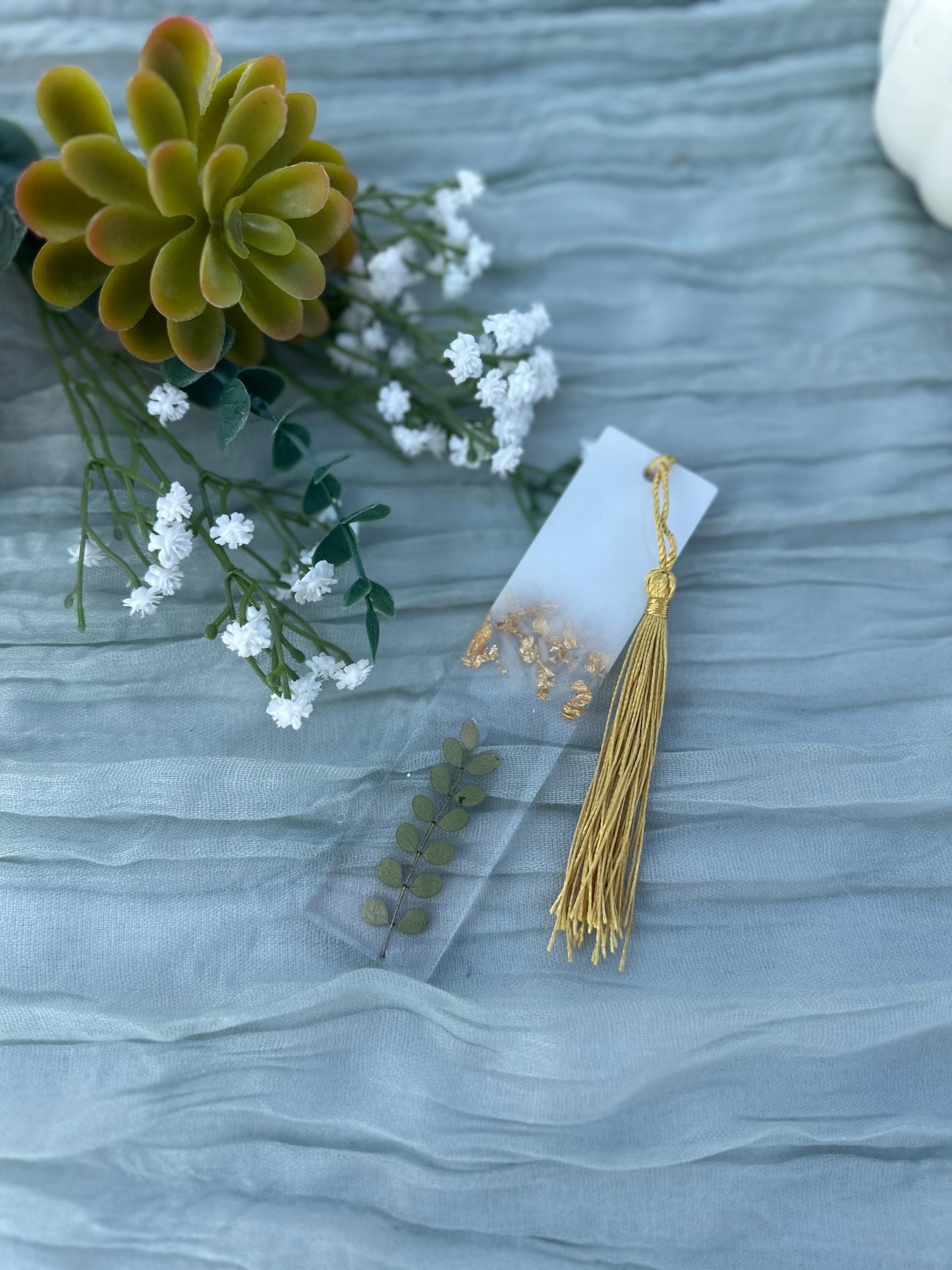 Pressed Fern Resin Bookmark - Pressed Leaf Resin Bookmark - Custom Bookmark - Resin Bookmark
