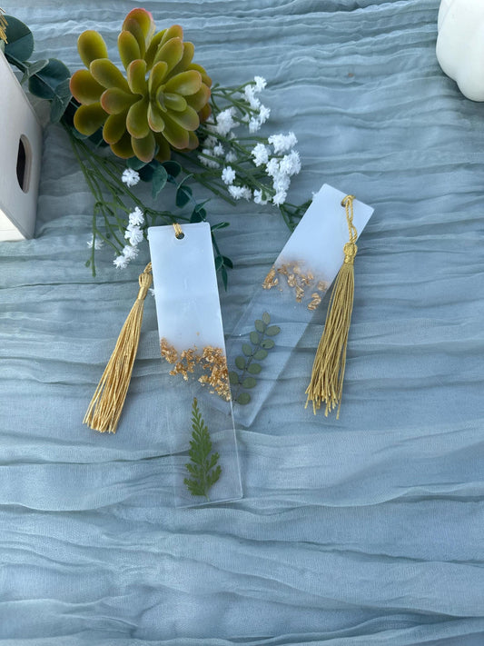 Pressed Fern Resin Bookmark - Pressed Leaf Resin Bookmark - Custom Bookmark - Resin Bookmark