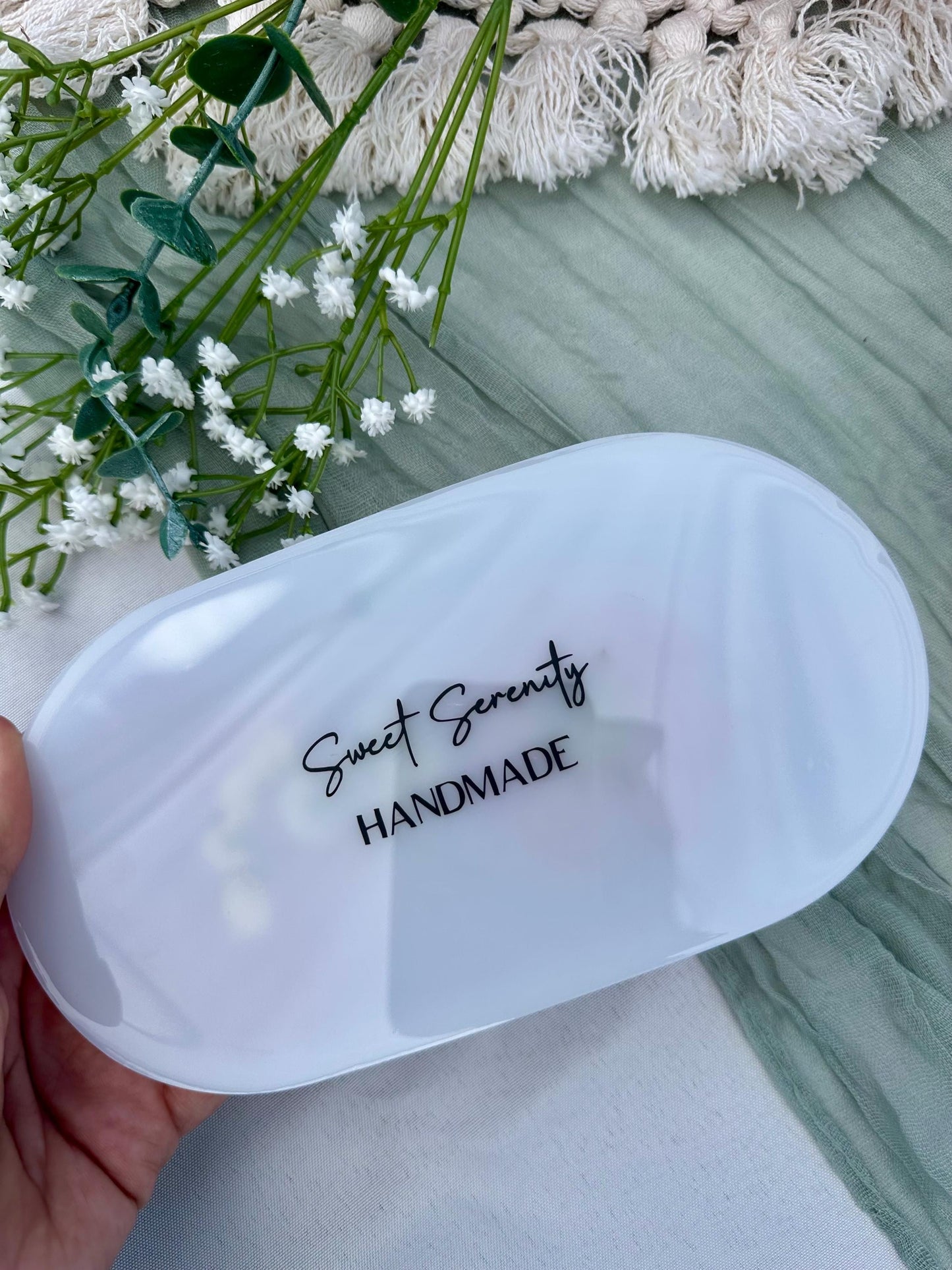 Pressed Flower Resin Tray: Oval Trinket Dish, Botanical Decor