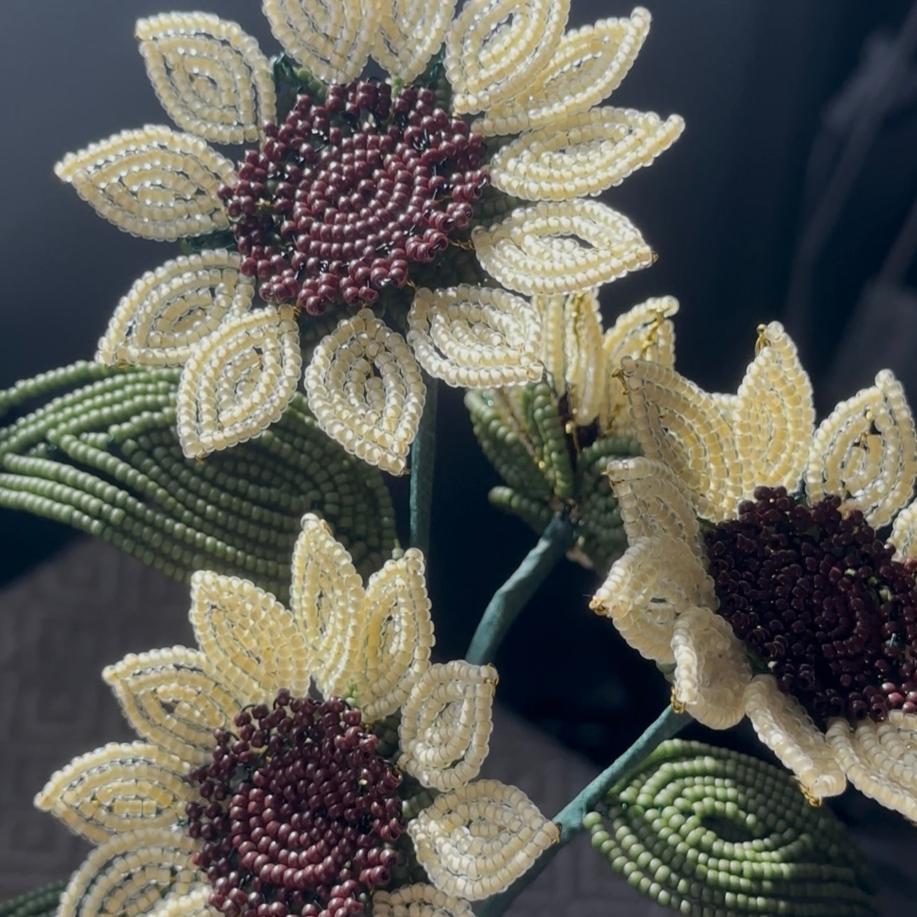 Handmade Beaded Sunflower Arrangement