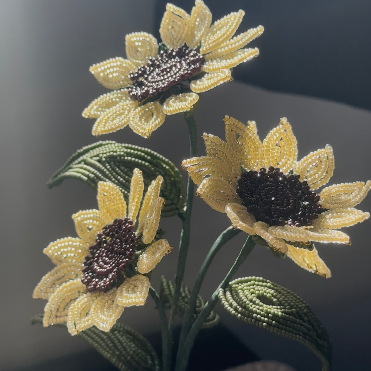 Handmade Beaded Sunflower Arrangement