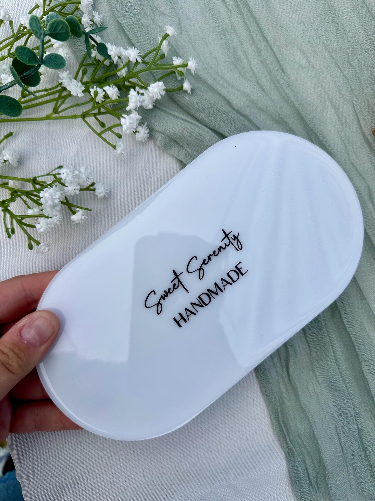 Pressed Flower Resin Jewelry Tray: Oval Trinket Dish, Botanical Decor