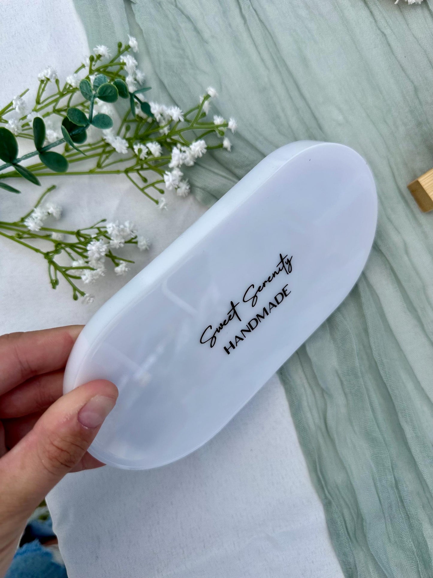 Pressed Flower Resin Tray: Oval Trinket Dish, Botanical Decor